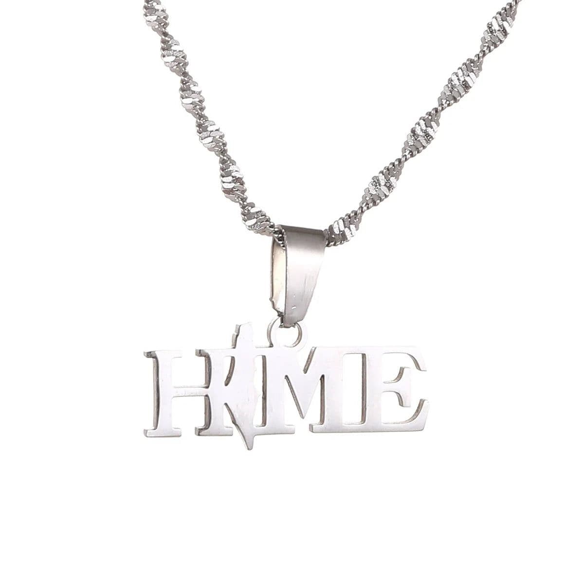 image-Stainless Steel Israel Map Pendant Necklace Hexagram Magen David Star of David Jewish Jewelry