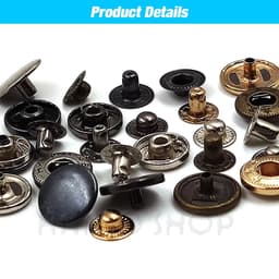 image-50set Snap Fasteners Metal Snaps Press Button Studs Optional Installation Tools Kit For Leathercraft Clothes Garment Bags Shoes