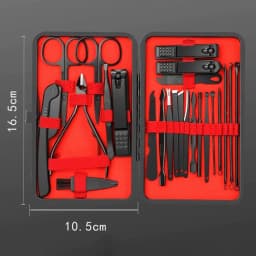 image-7/10/12/18/20/24PCS Set Professional Manicure Set Kits Stainless Steel Fingernail Toenail Clippers Set with Leather Portable