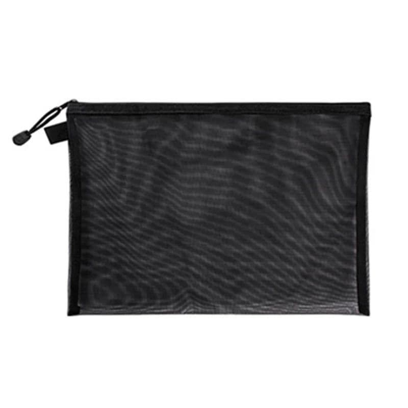 image-Transparent Waterproof Mesh Zipper Pouch Document Bag A4 Size File Folders for School Office Supplies Pencil Case Storage Bags