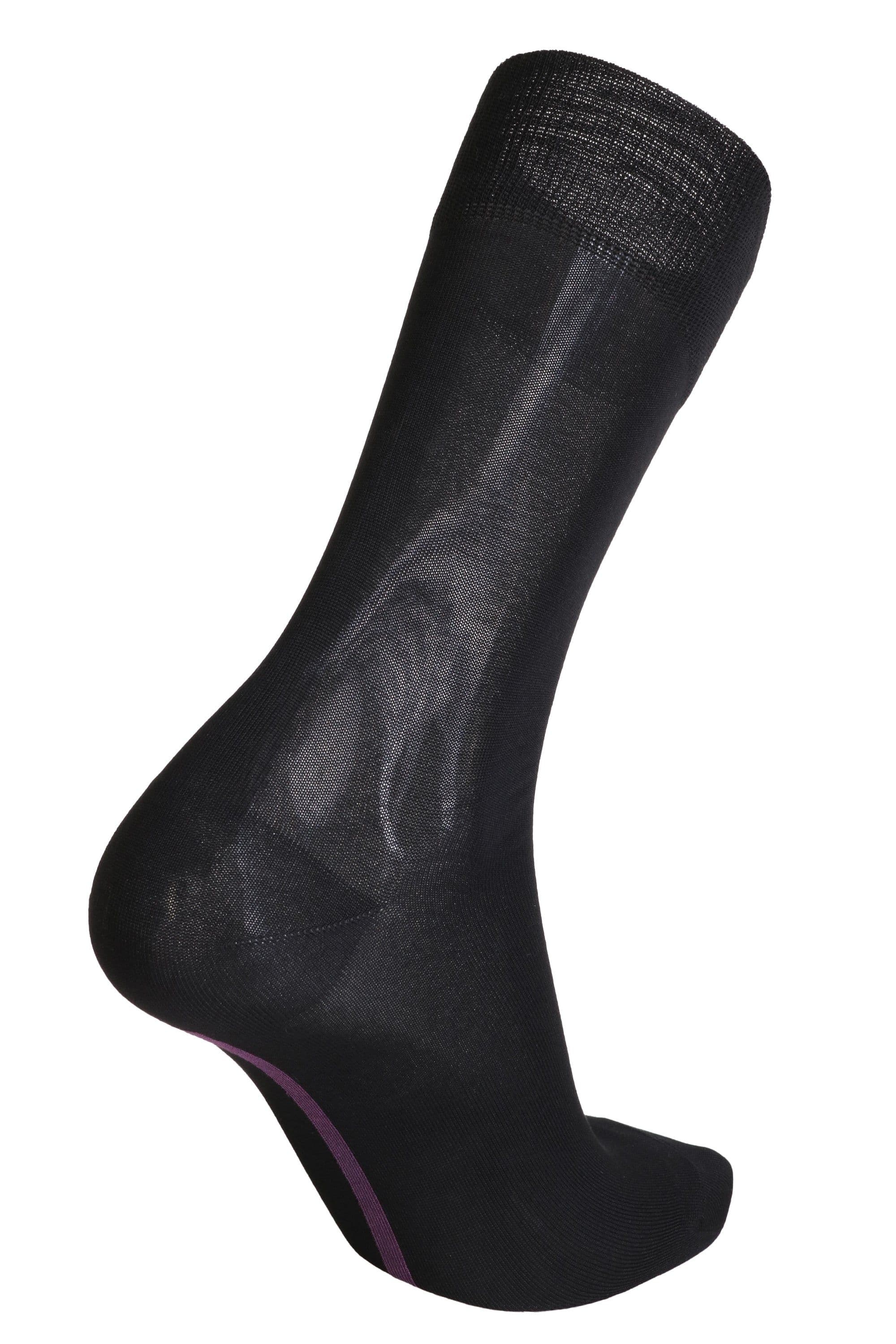 image-OLIVER black dress socks with purple stripe for me