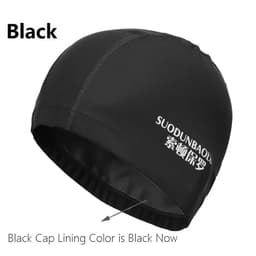 image-Waterproof PU Fabric Swim Cap Swimming Pool Accessories Water Sport Protect Ear Long Hair Bath Hat Plus Size for Men Women Adult