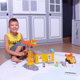 image-Ogi Mogi Toys Kran Baustellenfahrzeug Spielzeug ab 3 Jahren