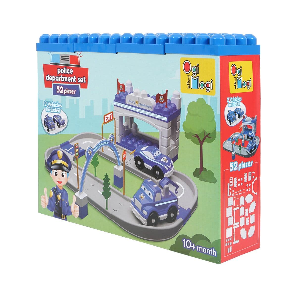 image-Ogi Mogi Toys Polizeistation Set Spielzeug ab 3 Jahre 52-teilig
