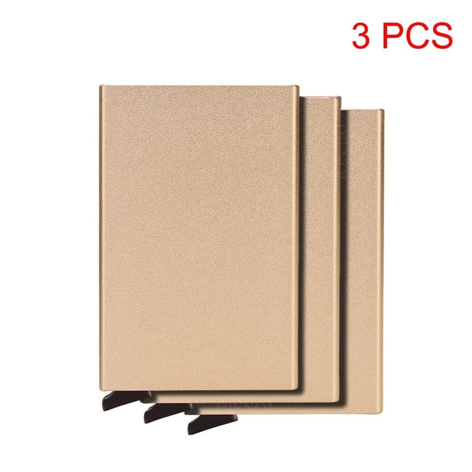 image-Rfid Smart Wallet Card Holder Metal Thin Slim Men Women Wallets Pop Up Minimalist Wallet Small Black Purse Vallet Walets for Men