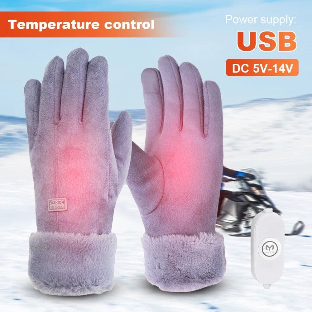 image-Electric Warm Gloves 3 Gear Adjustment Heating Thermal Gloves 10000mAh Motorbike Racing Riding Gloves Windproof Touch Screen