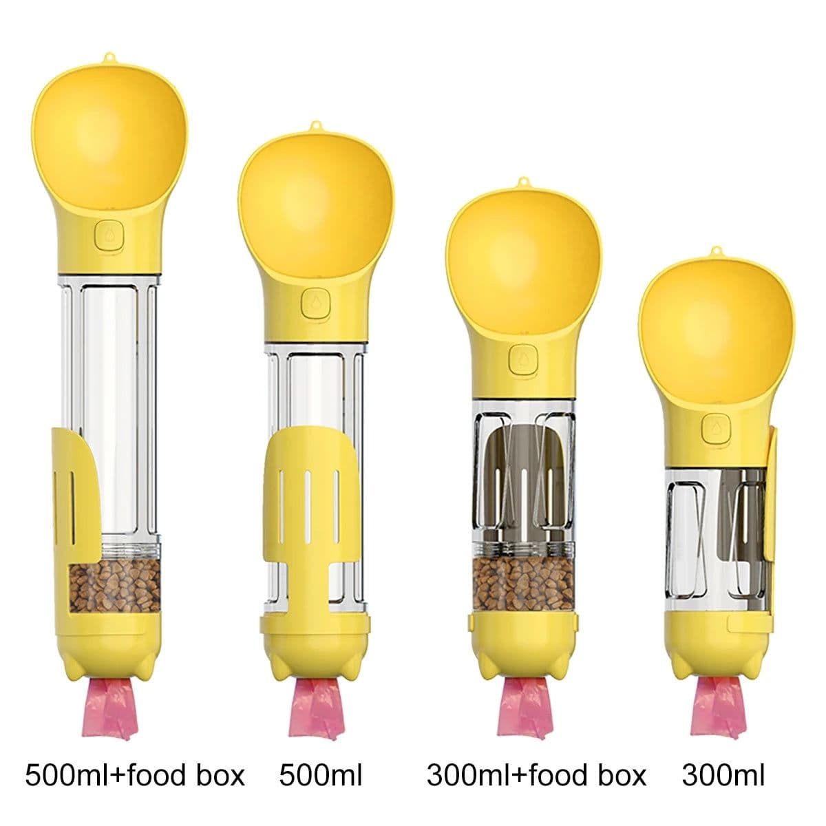 image-KOMMILIFE Portable Cat Dog Water Bottle Food Feeder Drinker Poop Dispenser 3 In 1 Leak-proof Multifunctional Dog Waterer Bottle