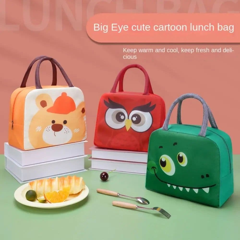 image-Portable Cartoon Lunch Bag Non-woven Fabric Lunch Box Accessories Tote Food Small Cooler Bag Thermal Bag Lunch Box Food Bags