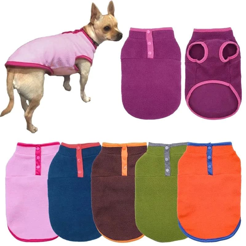 image-Winter Dog Clothes Soft Fleece Warm Puppy Cat Vest For Small Dogs Shih Tzu Chihuahua Jacket Pug French Bulldog Coat Pet Costume