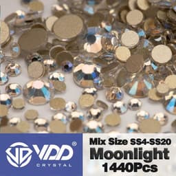 image-VDD SS4-SS20 Mix Size Clear Crystal Non-Hotfix Gold FlatBack Rhinestones Decorations DIY Glitter Stones 3D Nail Art Accessories