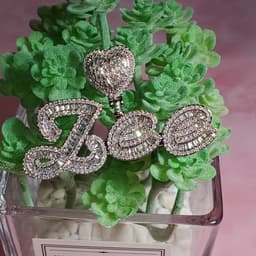 image-Icy Heart Bail Custom Brush Cursive Letter Name Necklace Pendant Hot Trendy Accessories Personalized Gift for Her Women's Jewel
