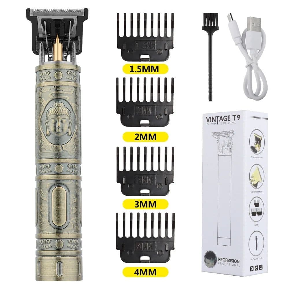 image-Retro T9 Original Haircutting Machine Set Jackets Trimmer Men's Electric Shaver Male Lence Pro Barber Shaver for Sensitive Areas