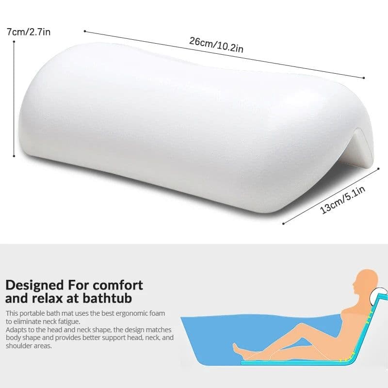 image-SPA Bath Pillow Non-slip Bathtub Headrest Soft Waterproof Bath Pillows with Suction Cups Easy To Clean Bathroom Accessories