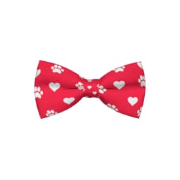 image-Valentines Day Paw Prints & Hearts Red Dog Bow Tie