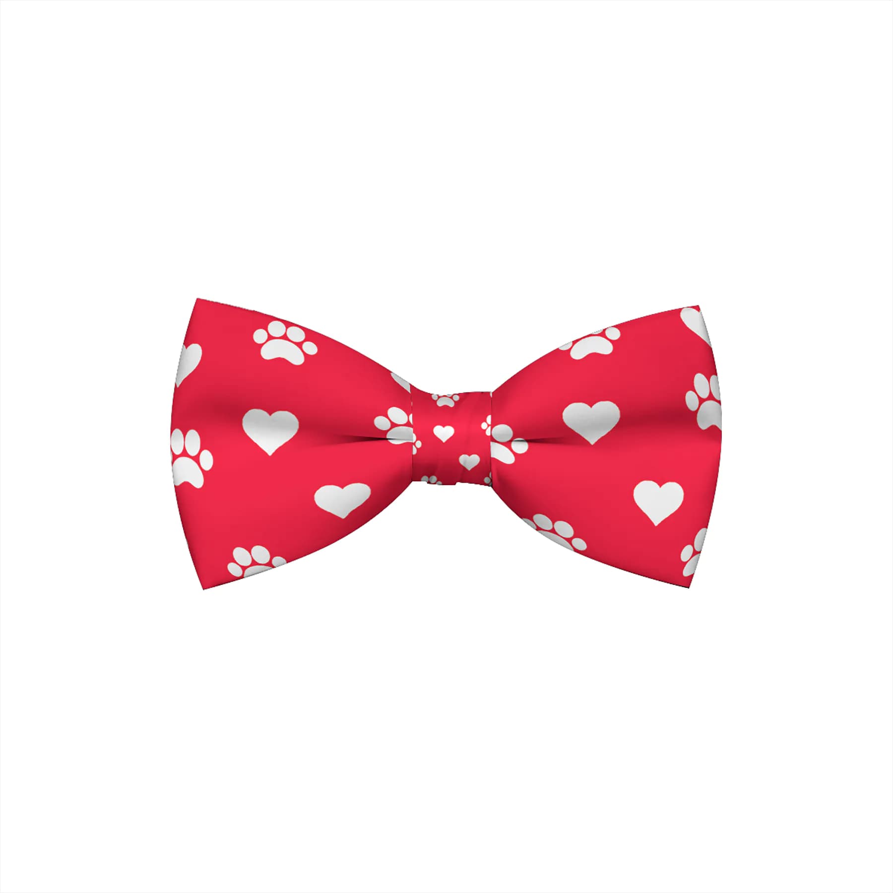 image-Valentines Day Paw Prints & Hearts Red Dog Bow Tie