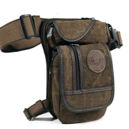 image-High Quality Men's Canvas Drop Leg Bag Military Motorcycle Multi-purpose Messenger Shoulder Bags Belt Hip Bum Waist Fanny Pack