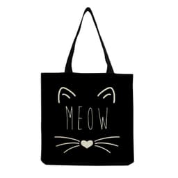 image-Shopping Bag Cartoon Black Cat Printed Fashion Tote Bag Eco Reusable Ladies Travel Handbags Women's Shoulder Bags High Capacity