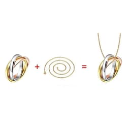 image-New Triple Interlocked Engagement Rings for Women Stainless Steel Three-in-one Promise Gift for Her Valentines Day