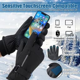 image-Winter Ski Gloves 3M Cold Resistant Sheep Waterproof Ten Fingers Touch Screen Gloves Thickened Anti-slip Riding Gloves Men Women