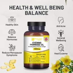 image-Evening Primrose Oil 1000mg | 90 Softgel Capsules | Pure Cold Pressed I 90mg GLA per Capsule I Halal Friendly