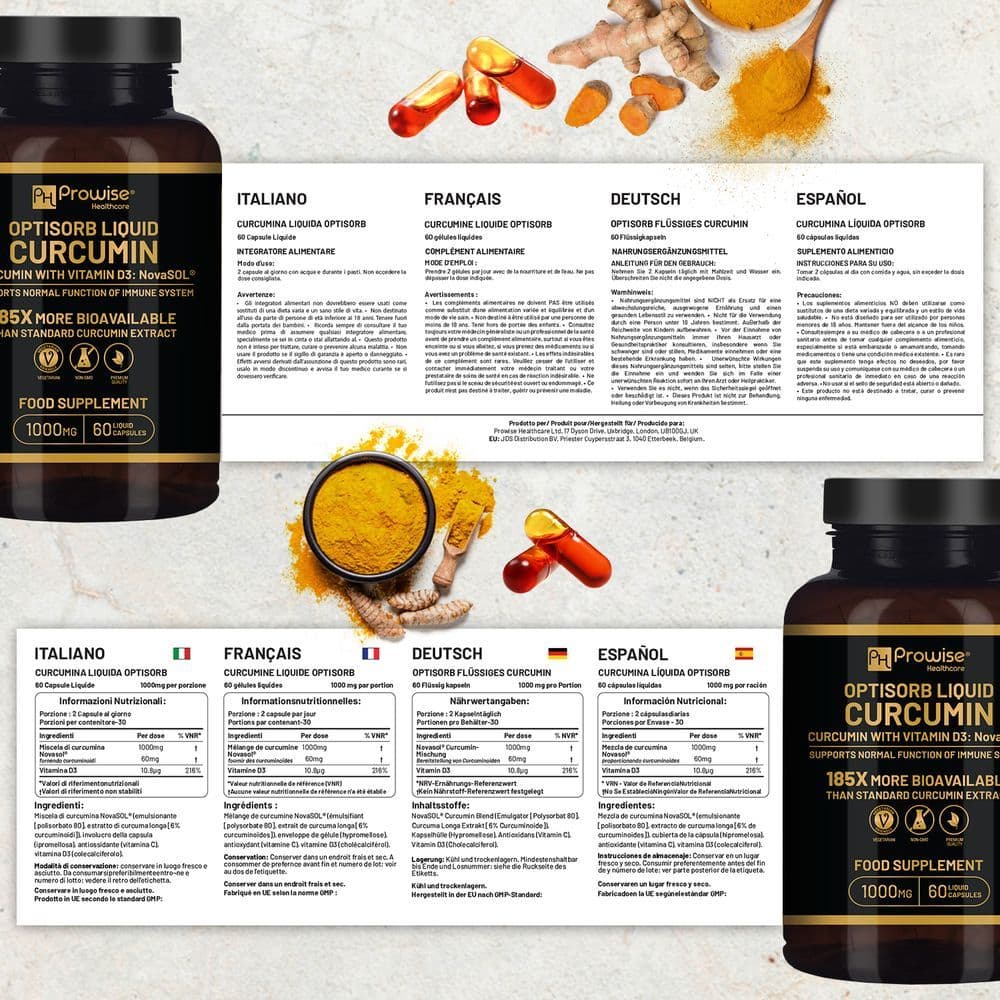 image-Optisorb Liquid Curcumin with Vitamin D - 60 Liqcaps
