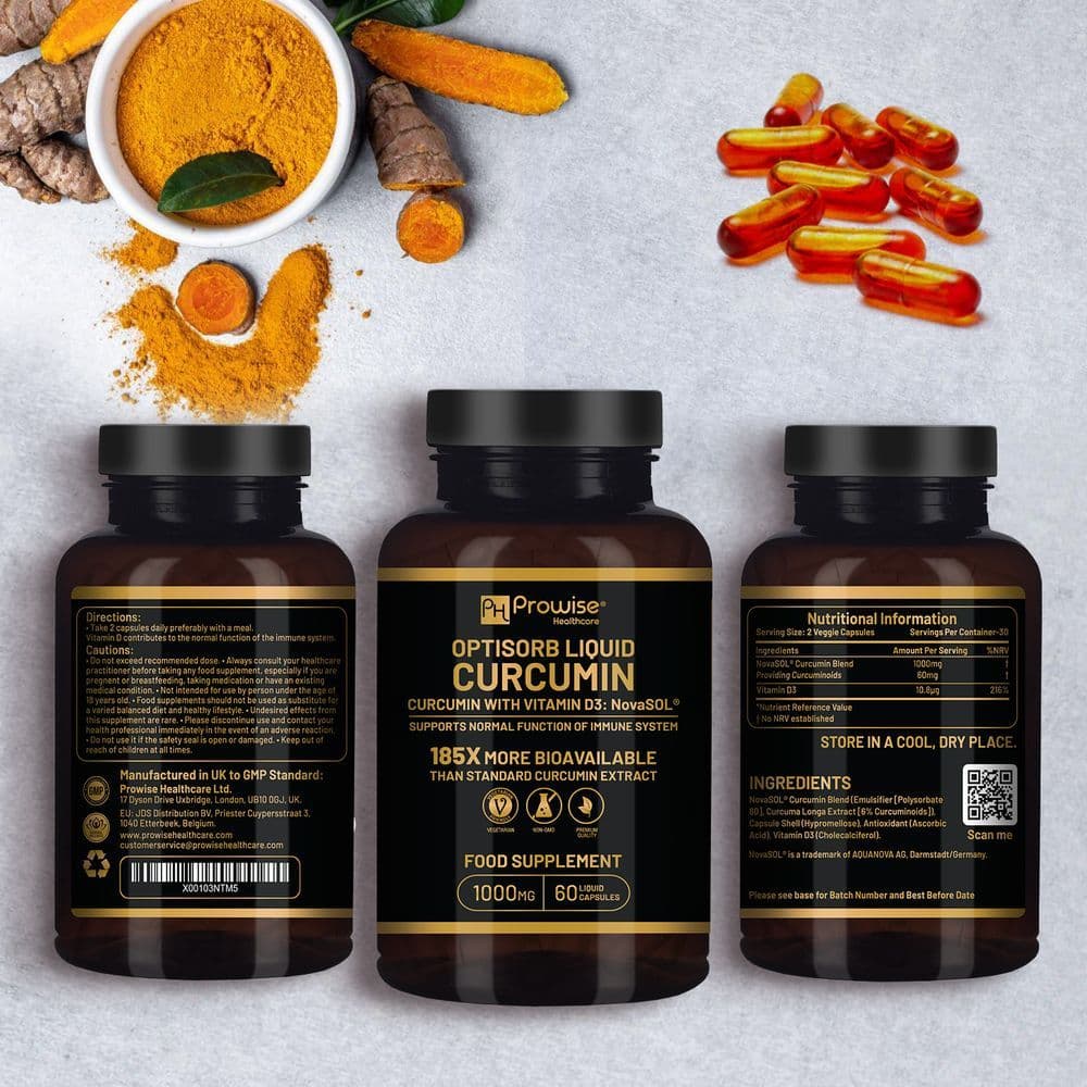 image-Optisorb Liquid Curcumin with Vitamin D - 60 Liqcaps