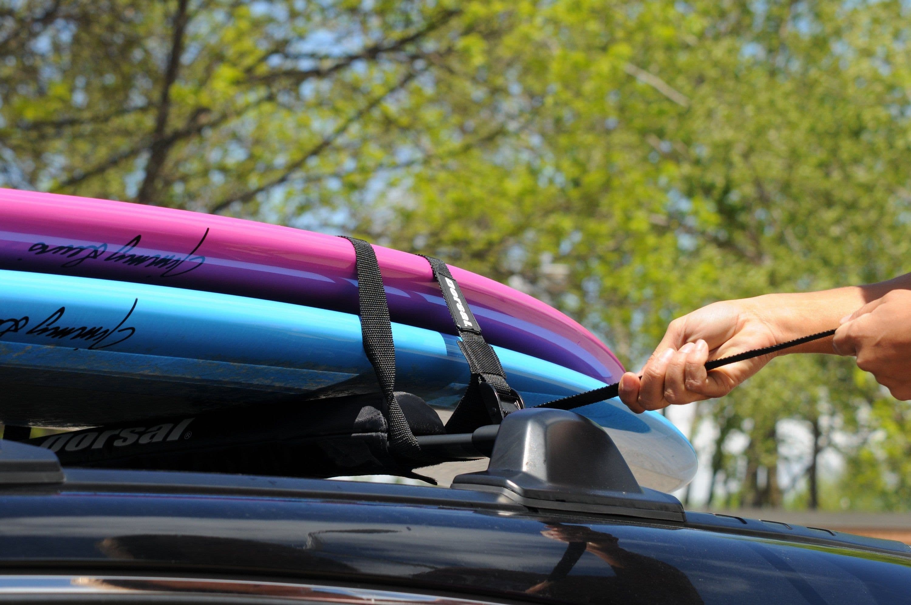 image-Dorsal Tie Down Straps for Roof Rack Pads Crossbars - Pack of 2 holds