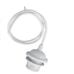 image-E27 White Colour Umbrella Holder PVC 2 Core Round White Colour 1m Cable Pendant Set~2154