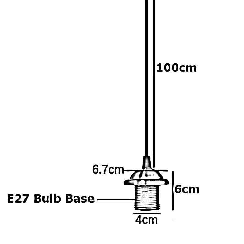 image-E27 White Colour Umbrella Holder PVC 2 Core Round White Colour 1m Cable Pendant Set~2154
