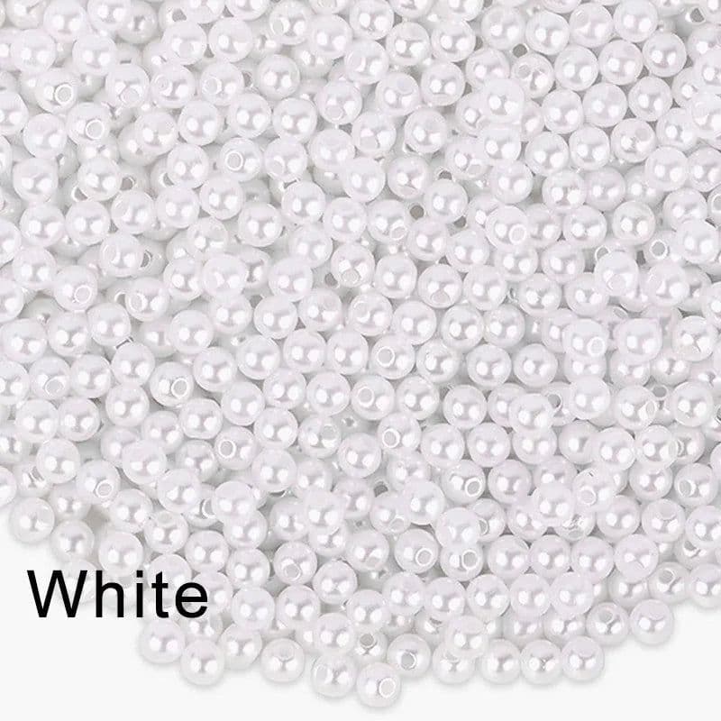 image-4/6/8/10/12/14/16mm Pearl Beads ABS Loose Round Beads Craft for Fashion Jewelry Making White Beige DIY Imitation Garment Beads