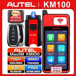 image-Autel MaxiIM KM100 Key Fob Programming Immobilizer Tool 2PCS Autel IKEY for 60s Key Generation OBD IMMO Key Learning on 99% Car