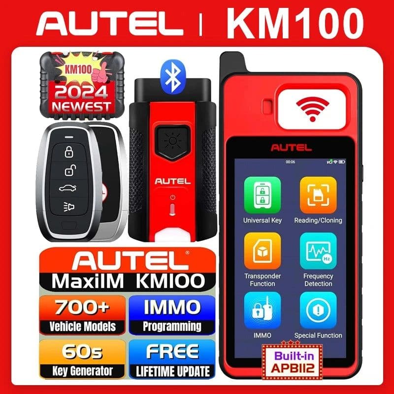 image-Autel MaxiIM KM100 Key Fob Programming Immobilizer Tool 2PCS Autel IKEY for 60s Key Generation OBD IMMO Key Learning on 99% Car
