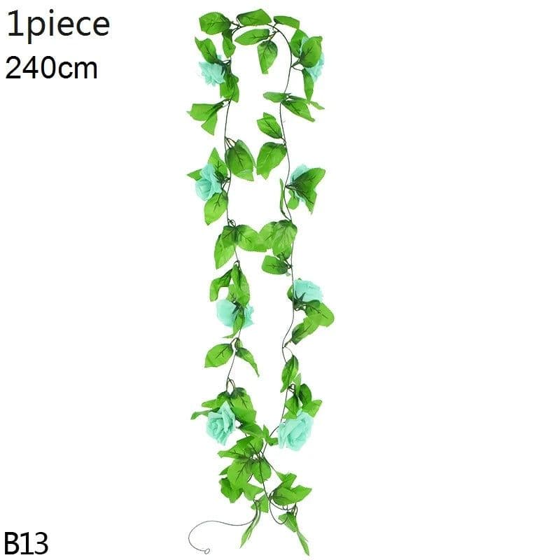image-Artificial Flower Wisteria Vine Ivy Leaf Garland Silk Rose Flowers Rattan String Vine Wedding Arch Flower Home Garden Decoration