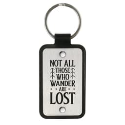 image-Leather keychain – Not all those who wander are lost