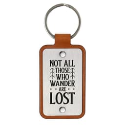 image-Leather keychain – Not all those who wander are lost