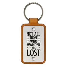 image-Leather keychain – Not all those who wander are lost