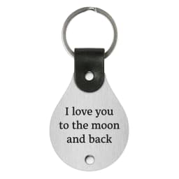 image-Leather keychain with engraving – I love you to the moon and back