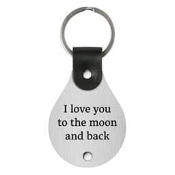 image-Leather keychain with engraving – I love you to the moon and back