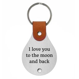 image-Leather keychain with engraving – I love you to the moon and back