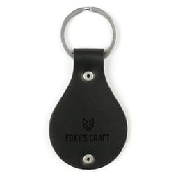 image-Leather keychain with stainless steel plate – Home is where you are