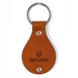 image-Leather keychain with stainless steel plate – Home is where you are