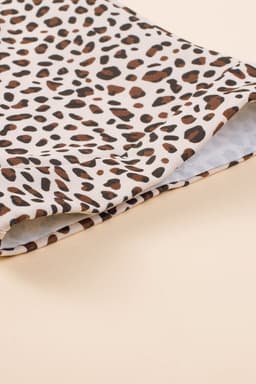 image-Khaki Plus Size Leopard Print Half Sleeve Open Front Cardigan