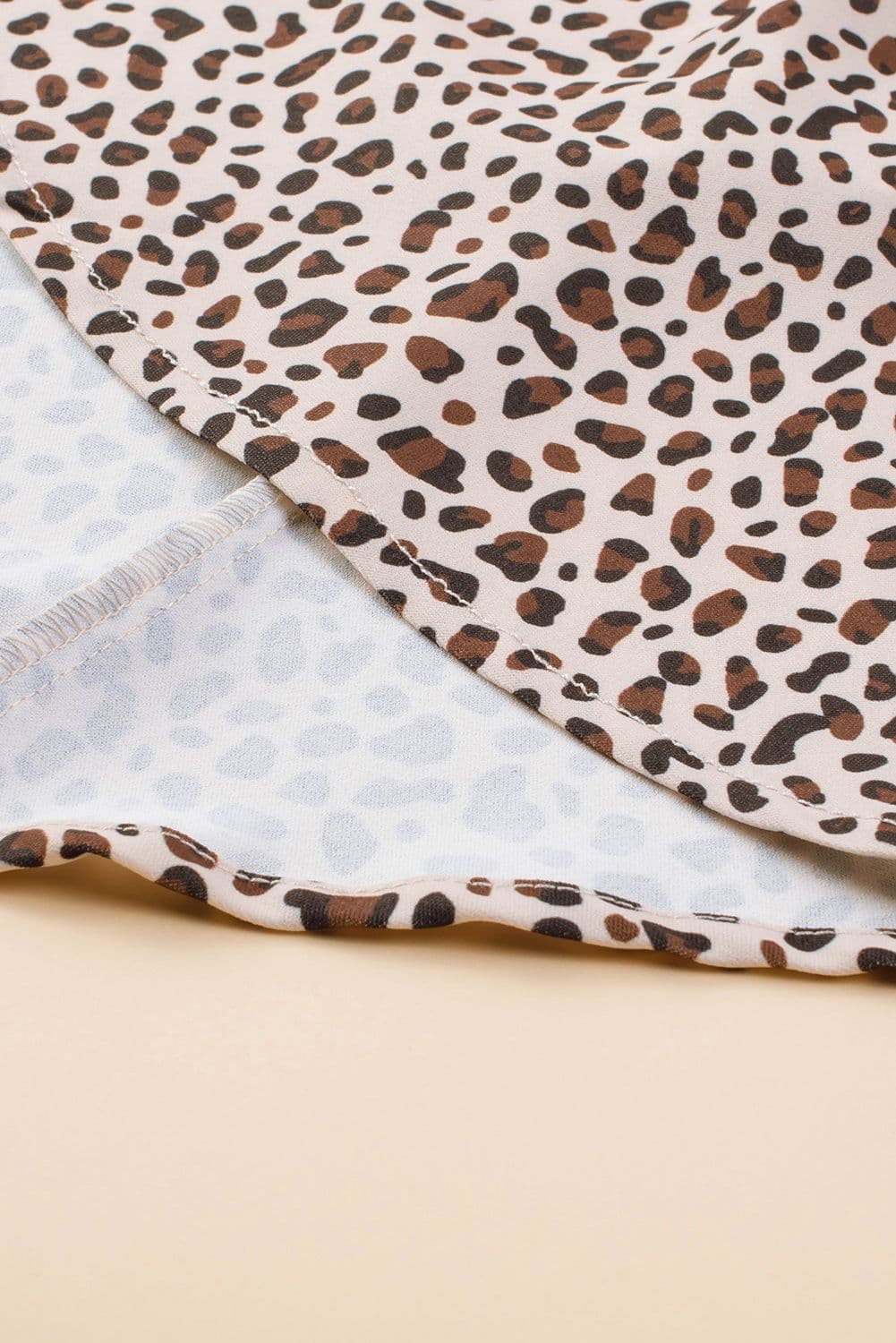 image-Khaki Plus Size Leopard Print Half Sleeve Open Front Cardigan