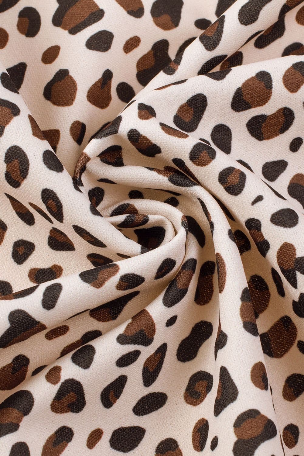 image-Khaki Plus Size Leopard Print Half Sleeve Open Front Cardigan