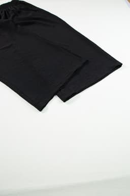 image-Black Shirred High Waist Plus Size Wide Leg Pants