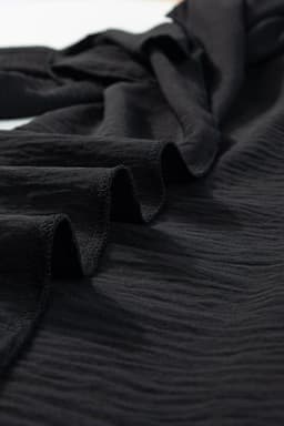 image-Black Shirred High Waist Plus Size Wide Leg Pants