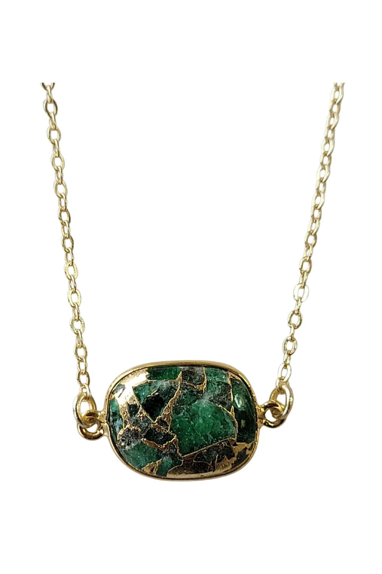image-Mrs. Parker Necklace in Green Mojave Copper Turquoise