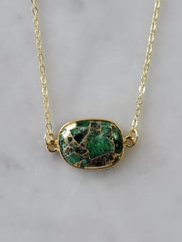 image-Mrs. Parker Necklace in Green Mojave Copper Turquoise