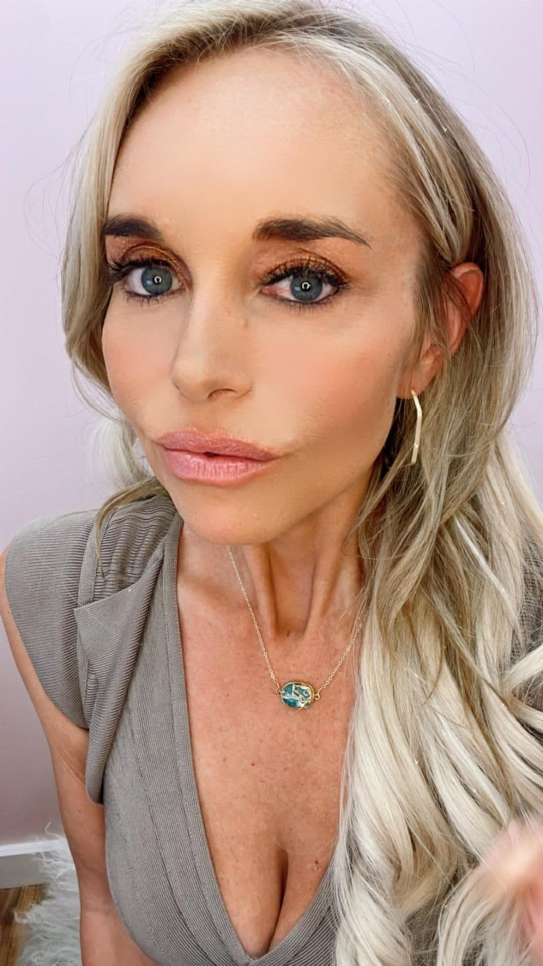 image-Mrs. Parker Necklace in Teal Mojave Copper Turquoise