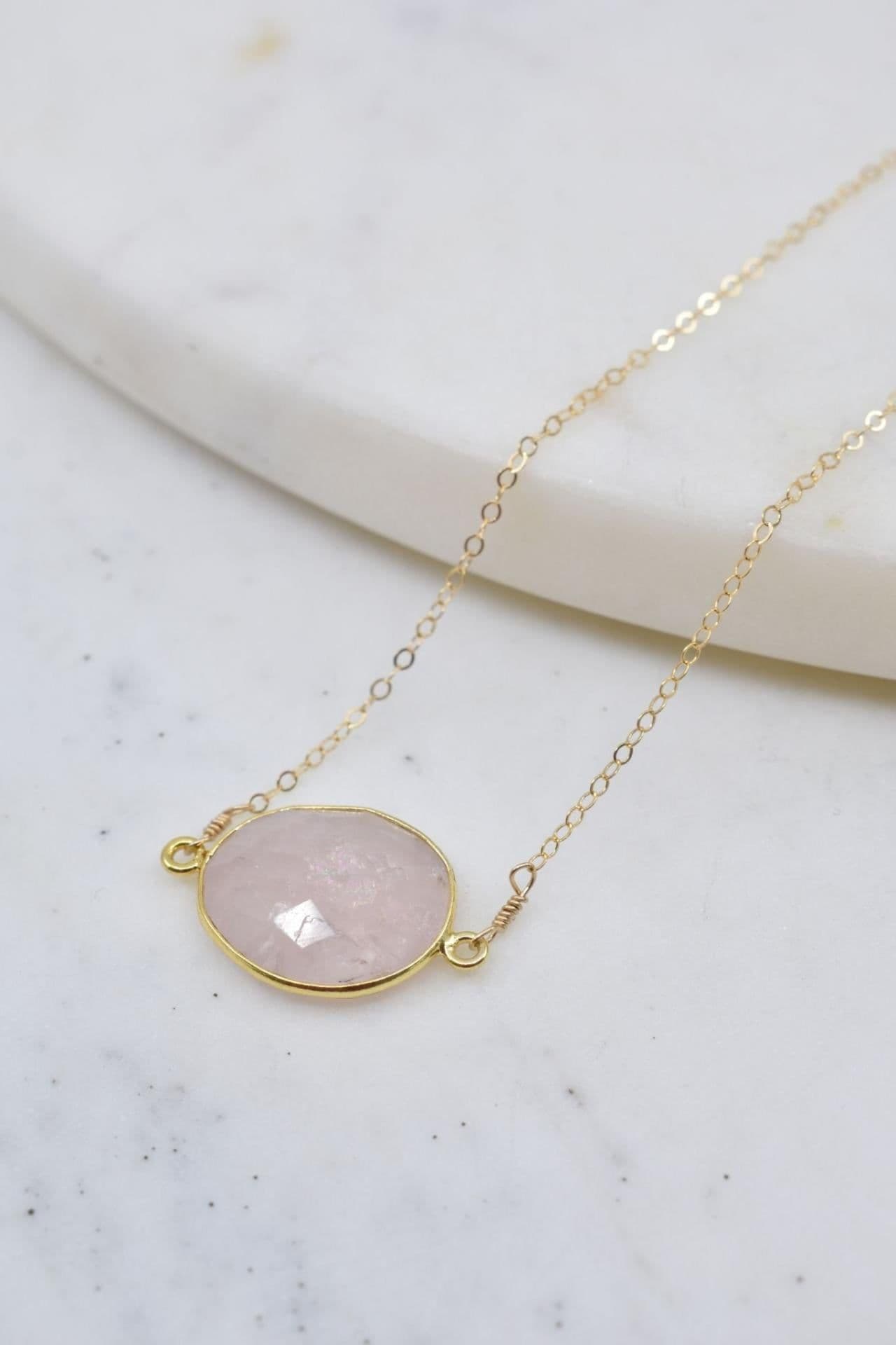 image-Mrs. Parker Necklace in Rose Quartz
